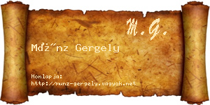 Münz Gergely névjegykártya